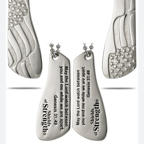 NIB shields of strength Stainless Steel Genesis 31:49 Split Shield - 2 Part - Picture 3 of 6